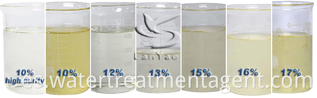 Líquido del cloruro del polialuminio del PAC del tratamiento de aguas de la industria de la basicidad 40 del 16% 0